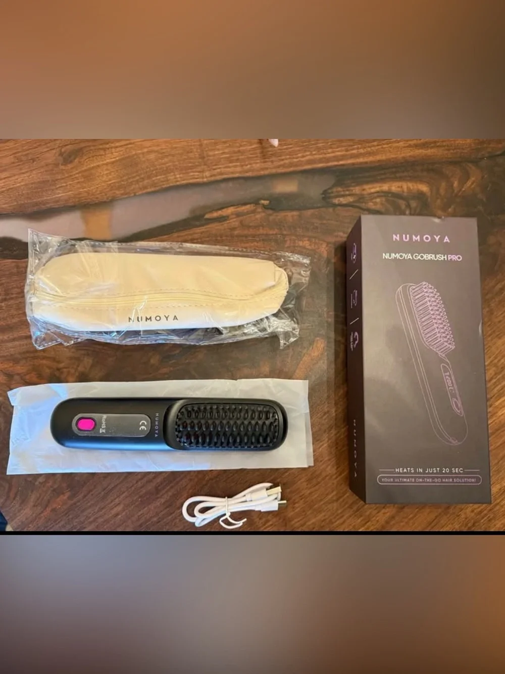 Heated Hair Straightening Brush - Portable USB Rechargeable